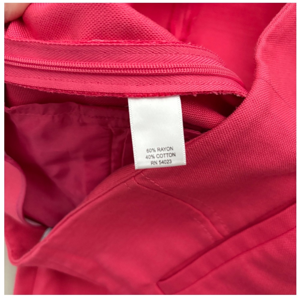 Banana Republic Mad Men Hot Pink Slim Leg Side Zip Trousers Pants Womens Size 0 - Picture 9 of 10